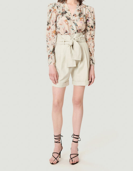 MYLA FLORAL PRINT V NECK BLOUSE TOP